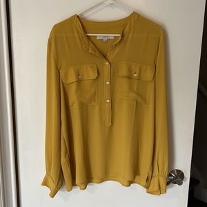 Loft Yellow Button Up Shirt